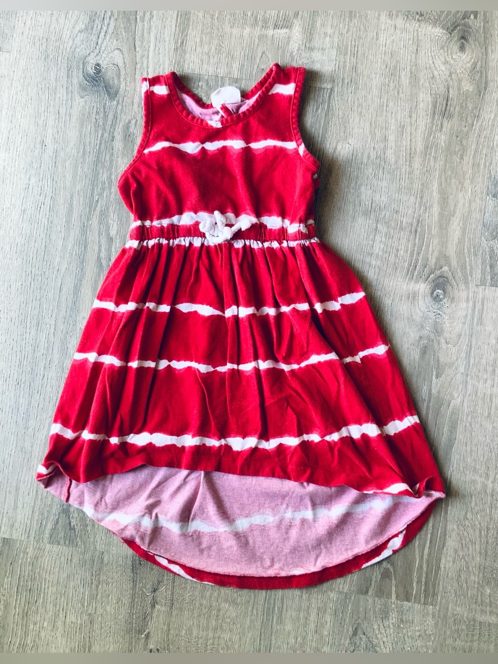 Crazy 8 Red Tie-Dye Stripe Dress Girls Small (5-6)